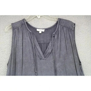 Umgee Gray Sleeveless Acid Washed Dress-Size Medium-Pockets